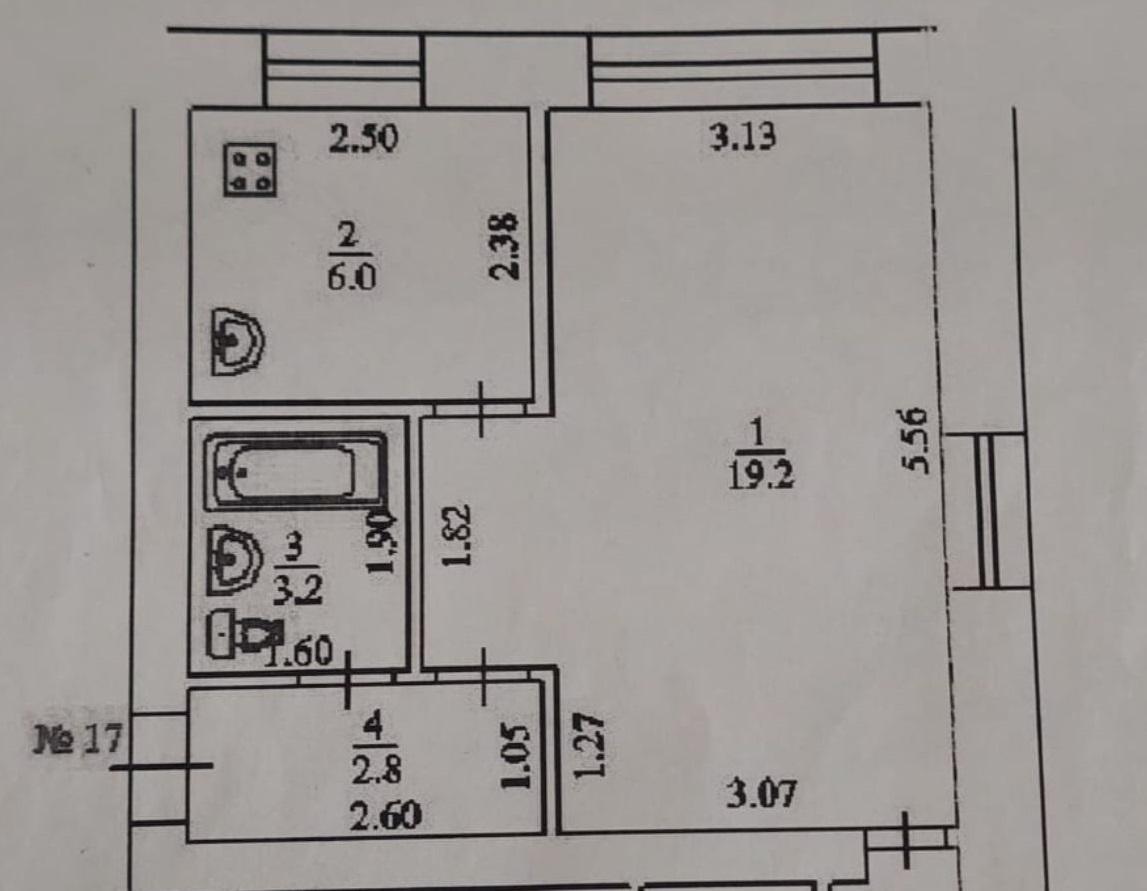 Продам 1-комнатную квартиру в Уфе в Калининском р-не, Первомайская улица, 53а
