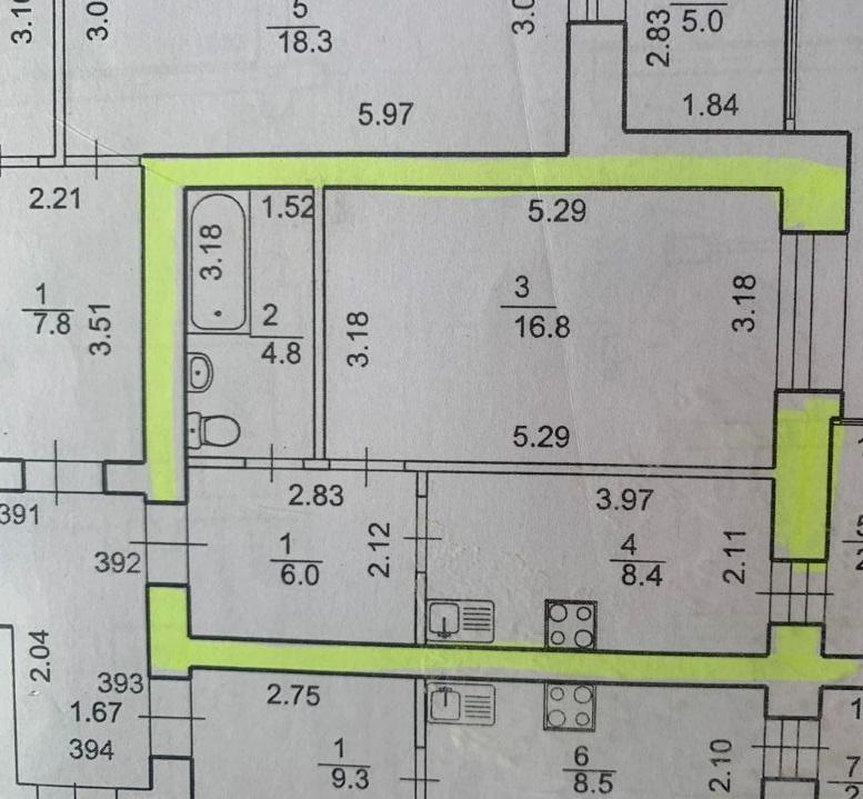 Продам 1-комнатную квартиру в Уфе в Кировском р-не, Менделеева улица, 128к1
