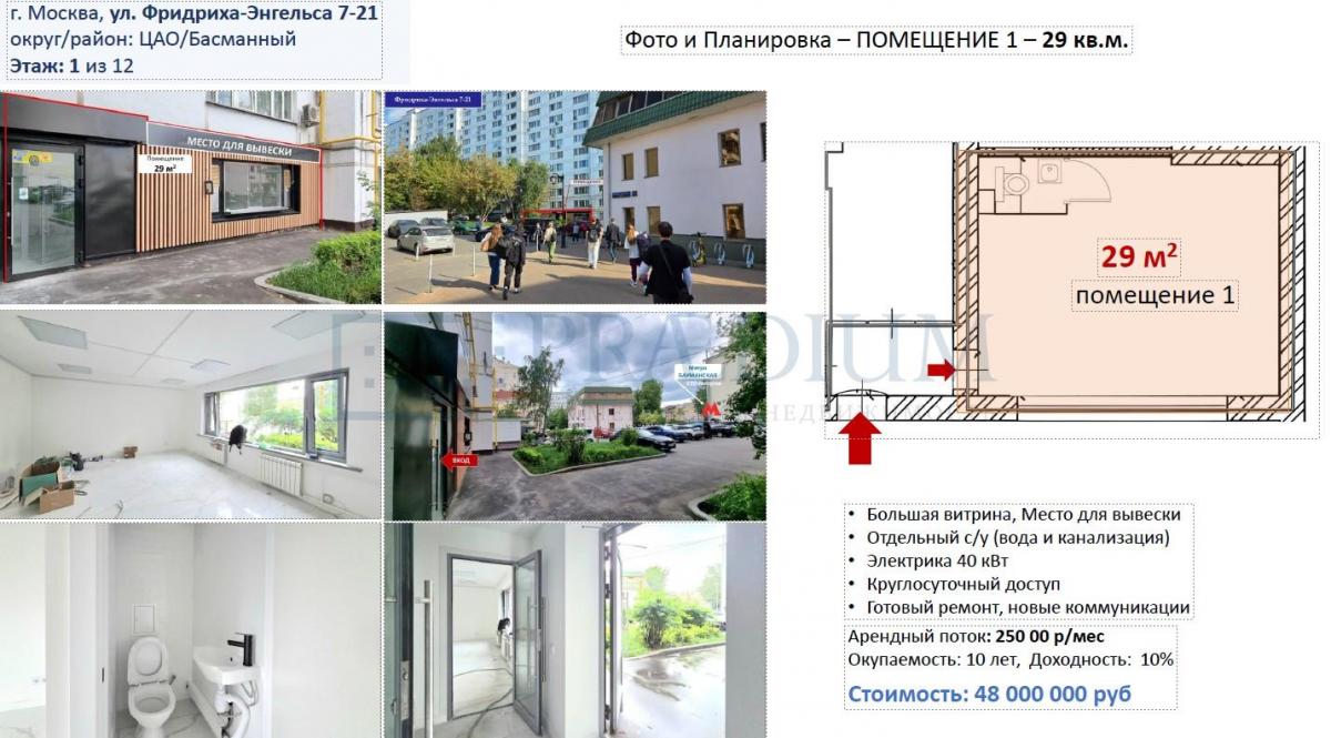 Продам торговое помещение в, д 7-21