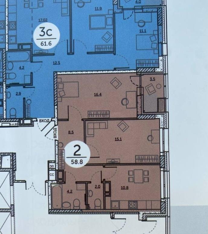 Продам 2-комнатную квартиру в новостройке в Перми в Индустриальном р-не, Балатово, Стахановская улица, 52а